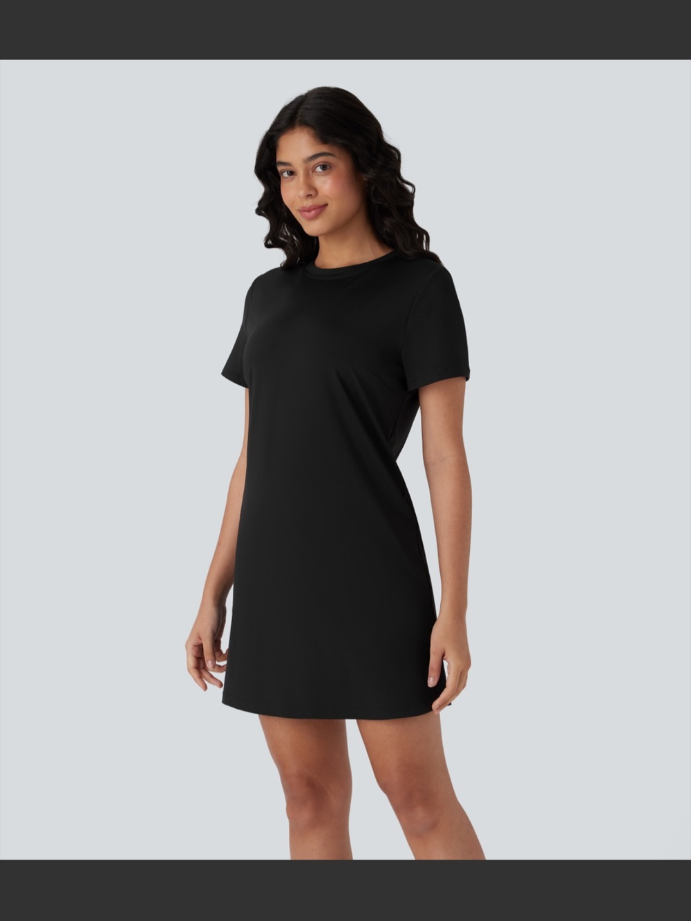 HALARA Black Short Sleeve Mini Dress